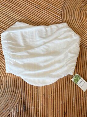 White corset top with boning and zipper